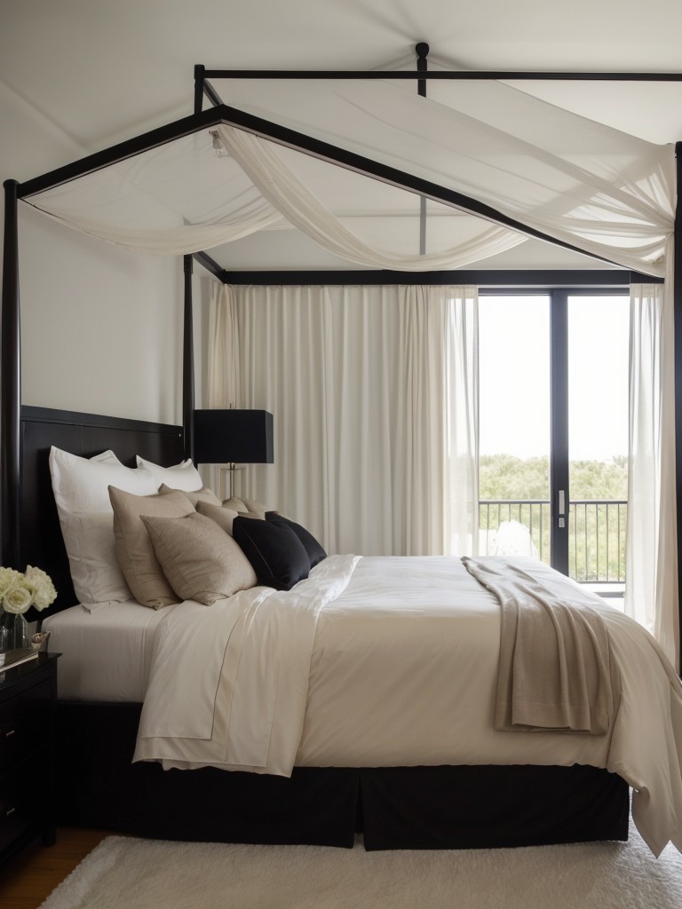 Romantic Luxury: Create an Elegant Black Bedroom with a Canopy Bed