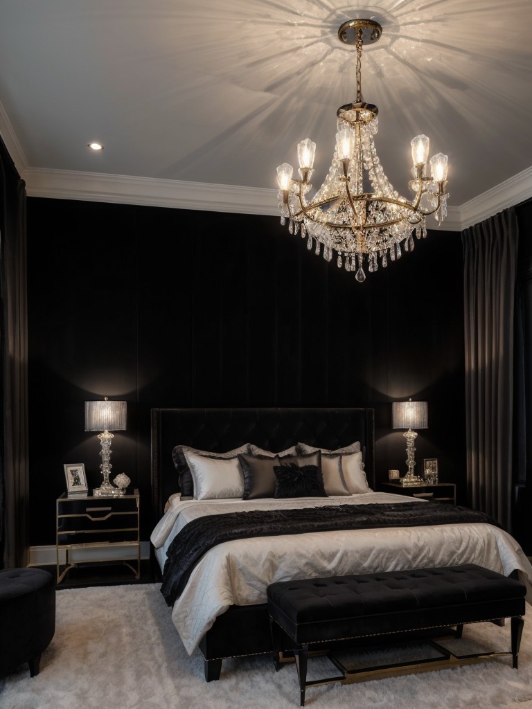 Glamorous Noir: Elevate Your Apartment with Black Bedroom Decor.