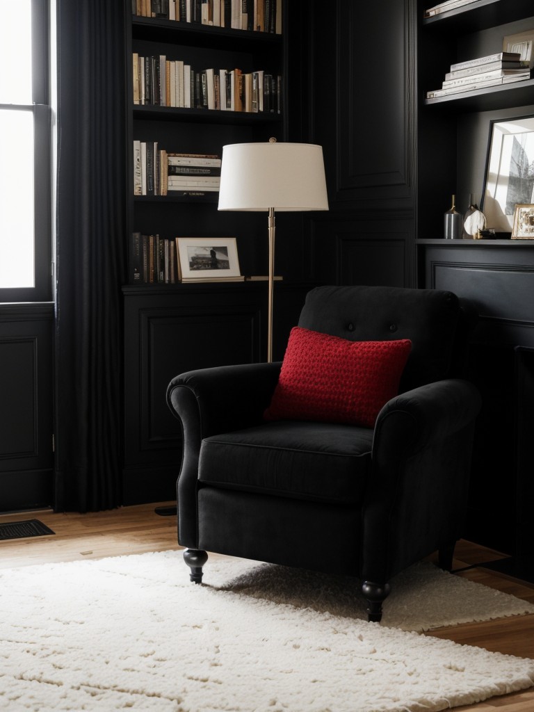 Cozy Black Bedroom: Create a Stylish Reading Nook!