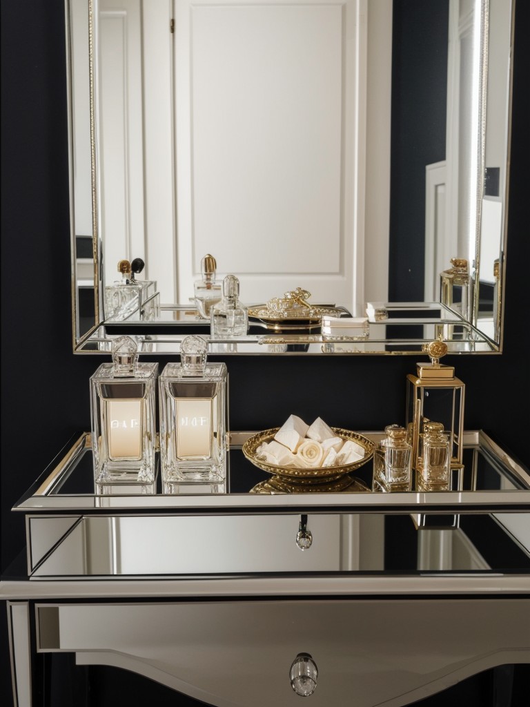 Black Glam: Vintage Perfume Bottles for Glamorous Apartment Decor