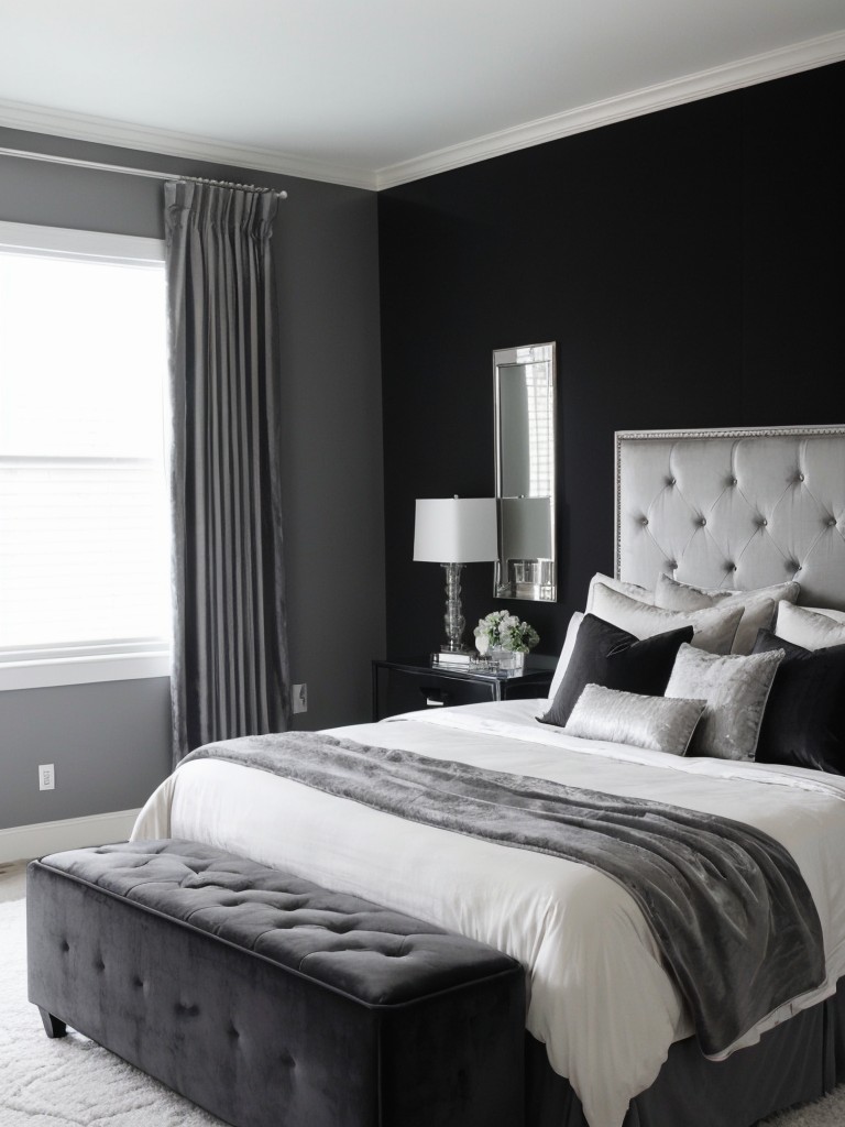 Monochromatic serenity: Transform your apartment with a chic gray bedroom.