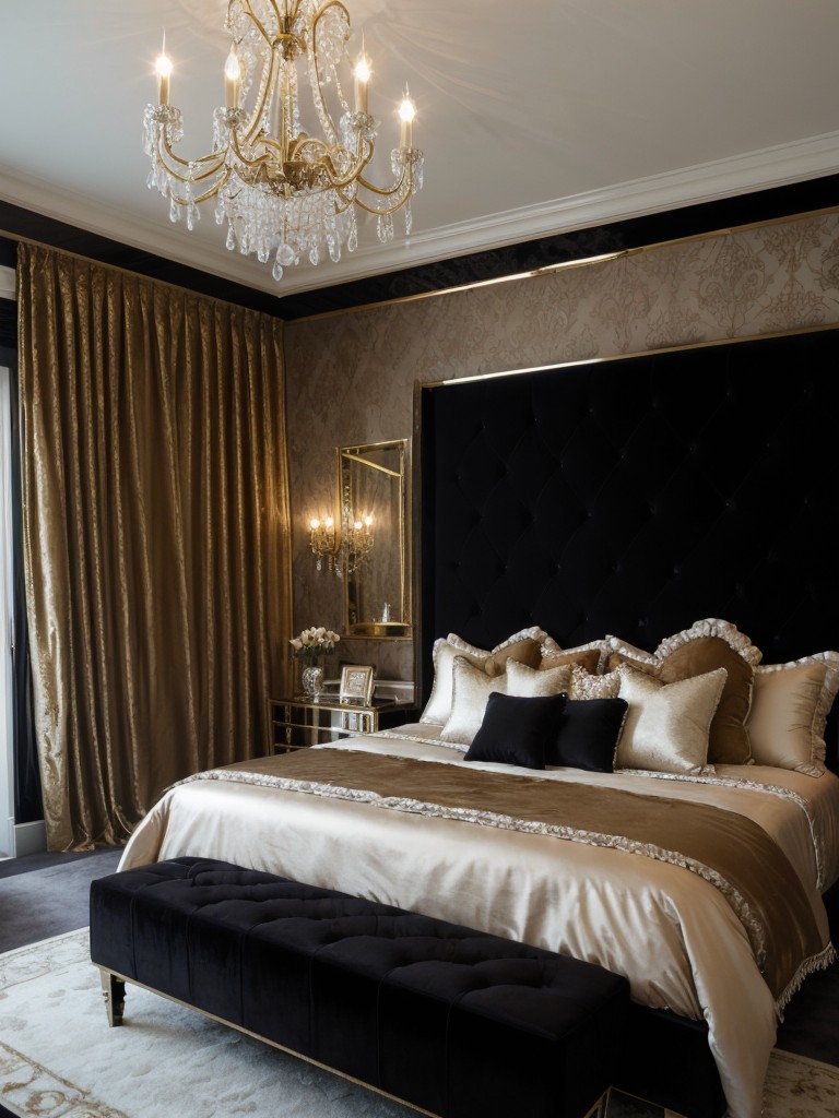 Opulent and Glam: Black Bedroom Inspo for a Chic Apartment