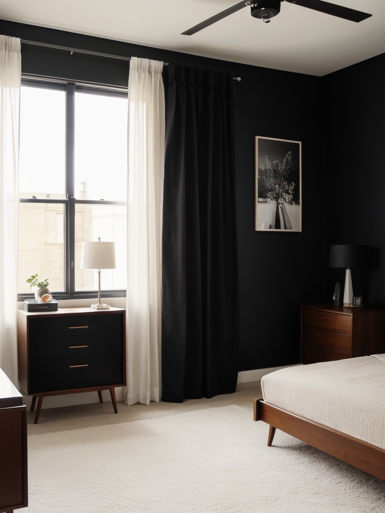 Stylish Apartment Ideas: Retro Revival in a Black Bedroom