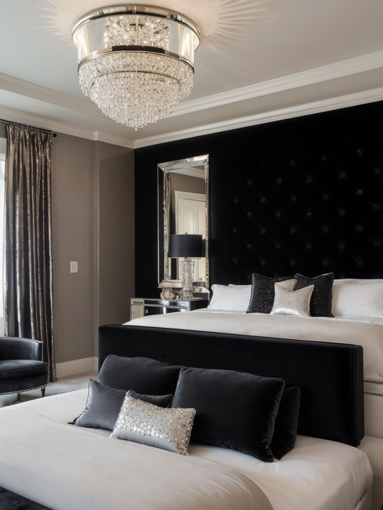 Glamorous Black Bedroom: Hollywood-Inspired Retreat!