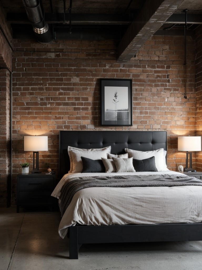 Urban Industrial Chic: Black Bedroom Decor Ideas