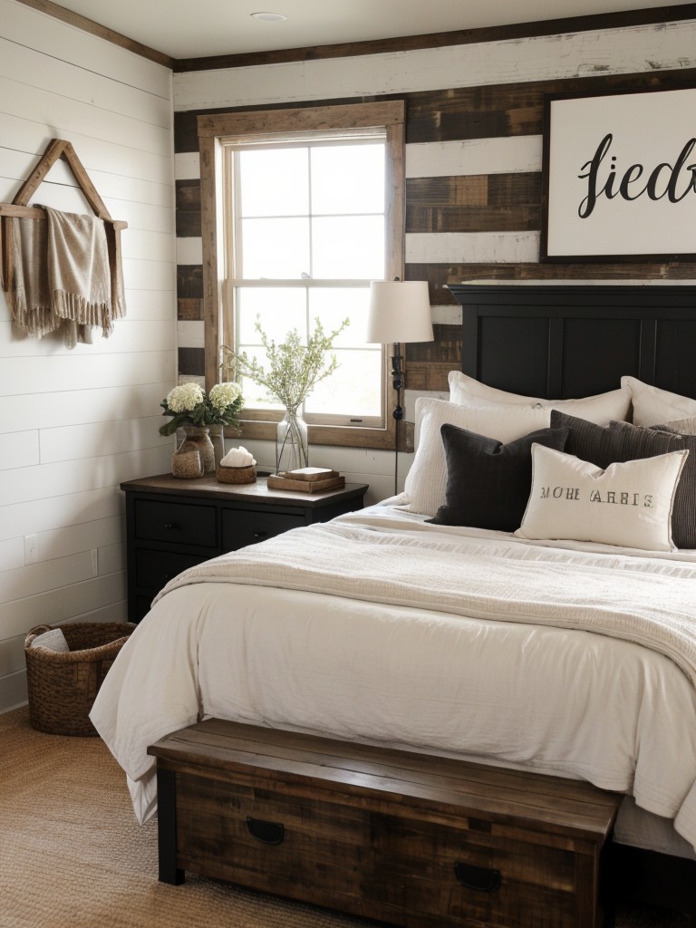 Charming Farmhouse Bedroom Decor: Rustic Wood and Cozy Textures