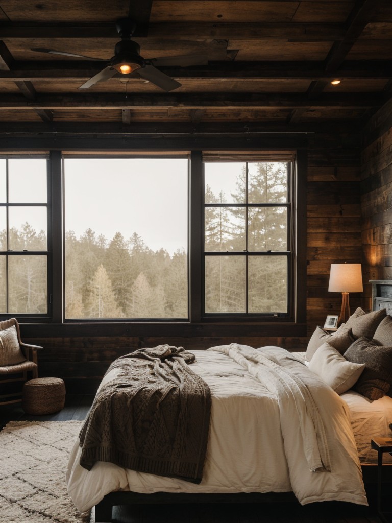 Chic Black Bedroom Inspo: Cozy Rustic Apartment Vibes!