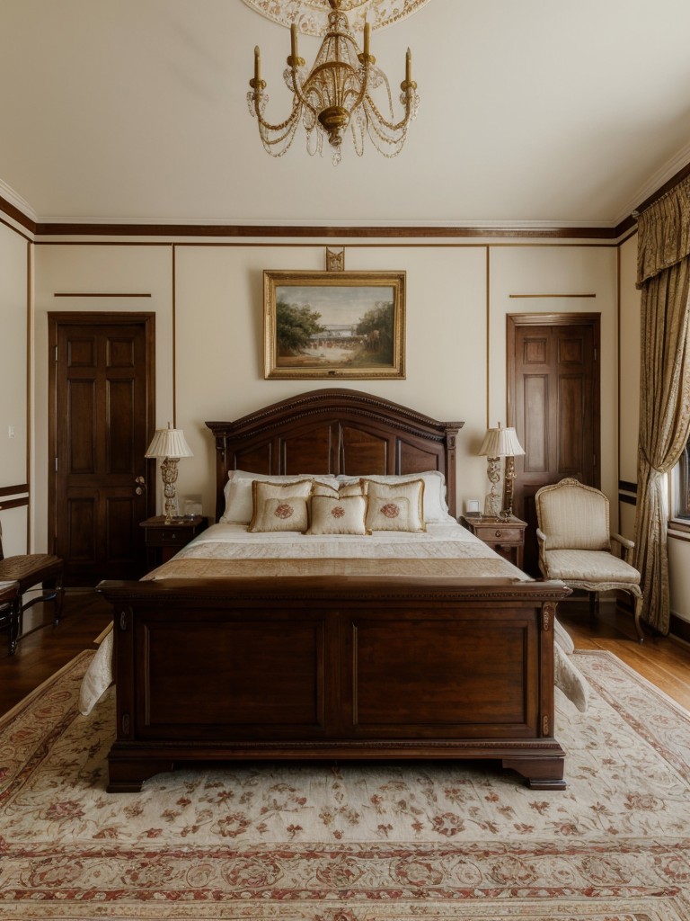 Regal Traditional Bedroom Decor with Art and Antiques