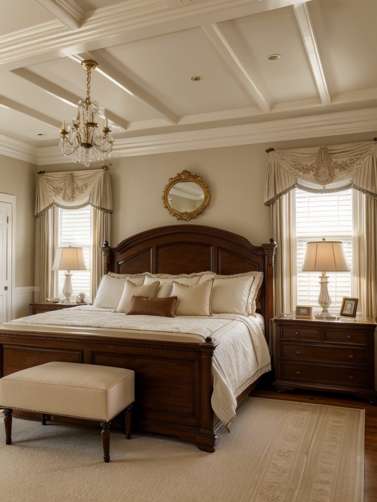 Regal Bedroom Vibes: Add Crown Moldings for Classic Charm!