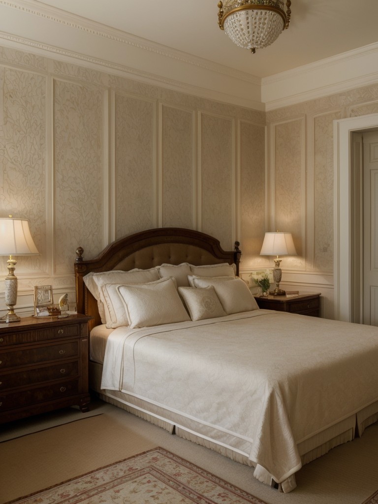 Cozy Traditional Bedroom Decor: Elegant Panels & Rich Hues