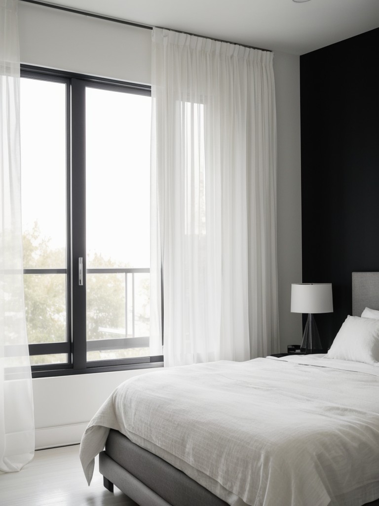 Airy Black Bedroom Design: Contemporary Noir