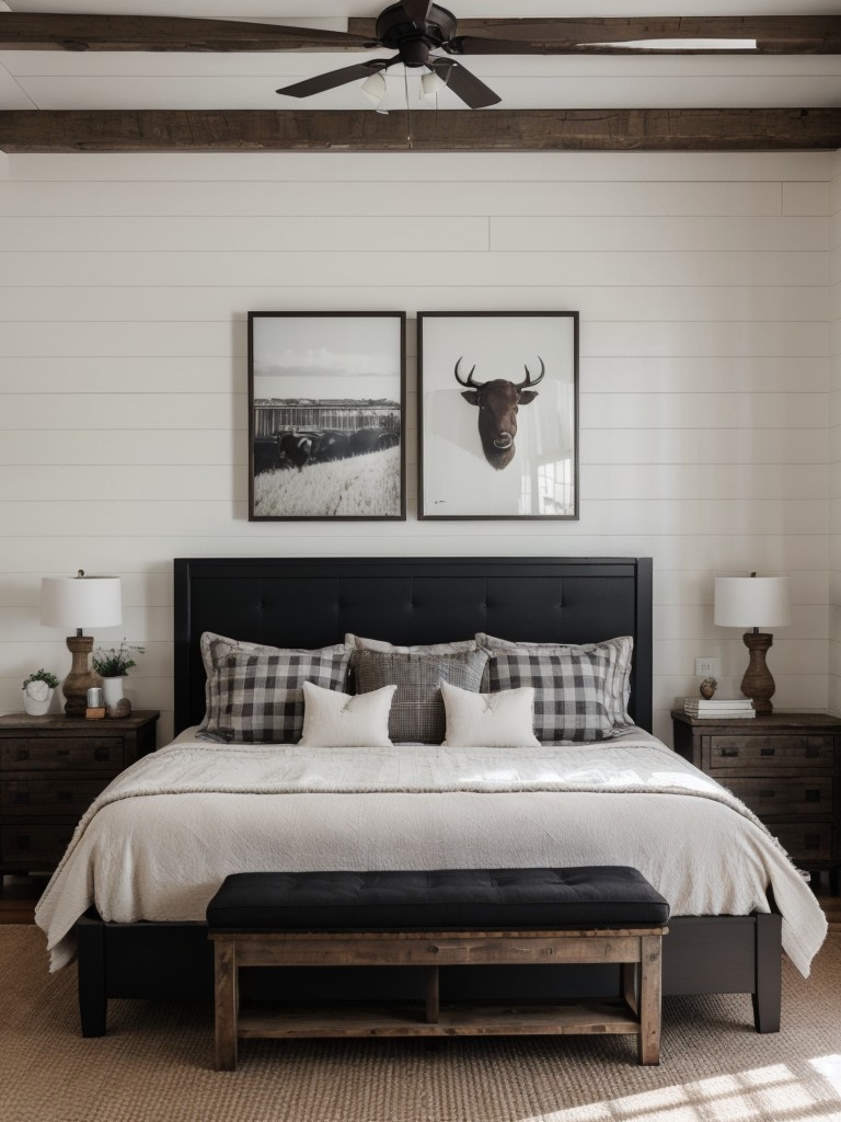 Chic and cozy black bedroom design for modern farmhouse vibes