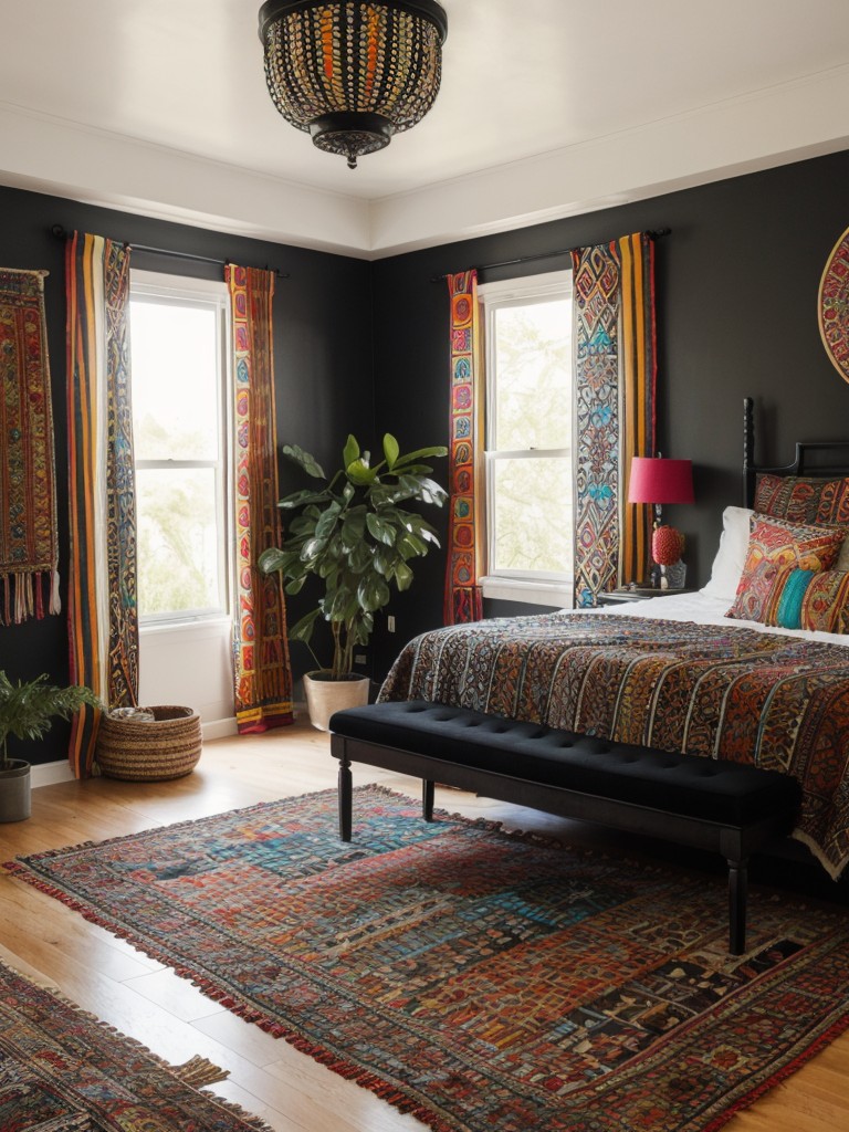 Boho Chic: Bold Black Bedroom Design