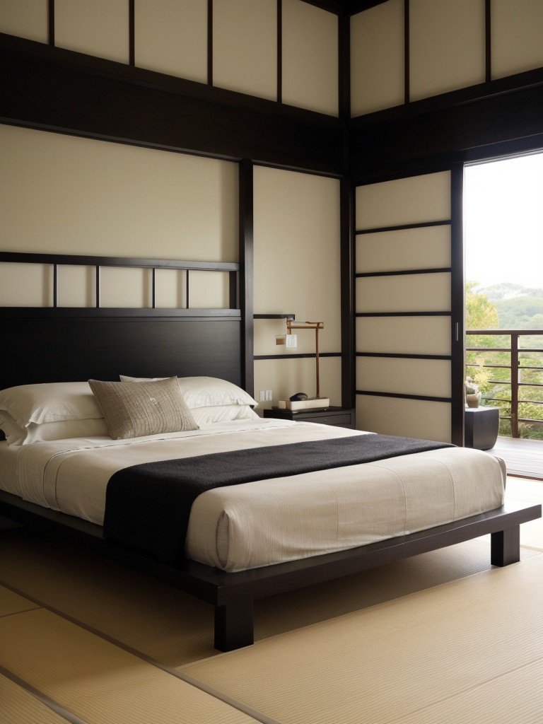 Zen Bedroom Retreat: Create Tranquility with Sleek Black Decor