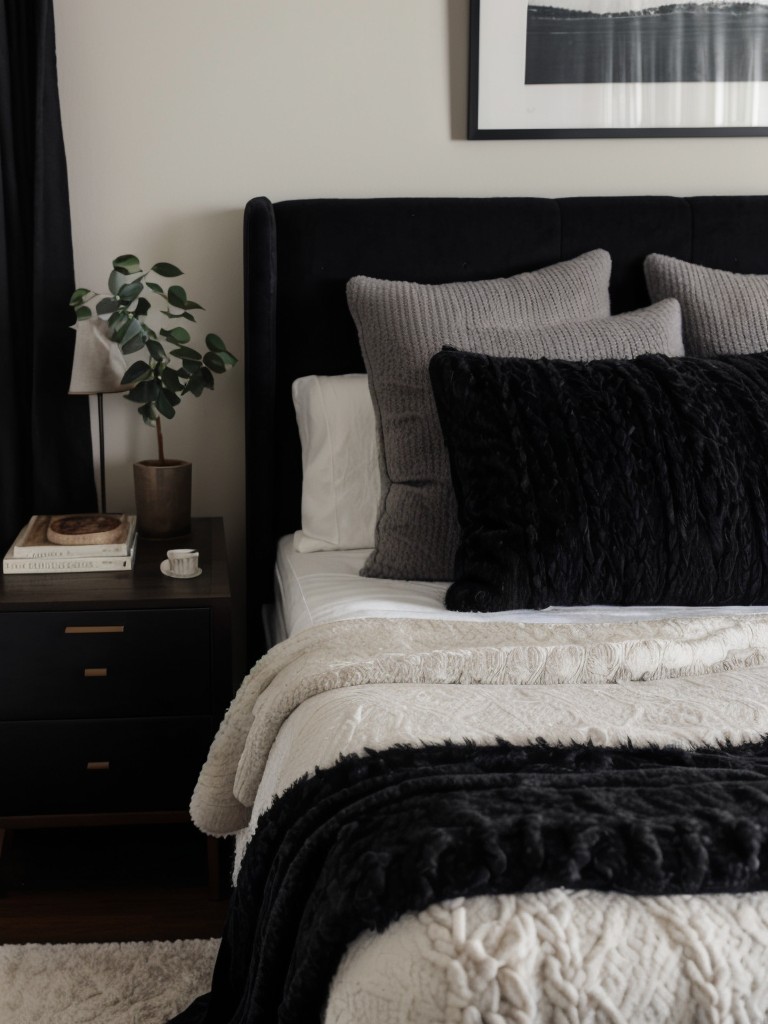 Cozy Darkness: Black Bedroom Inspiration for an Inviting Apartment