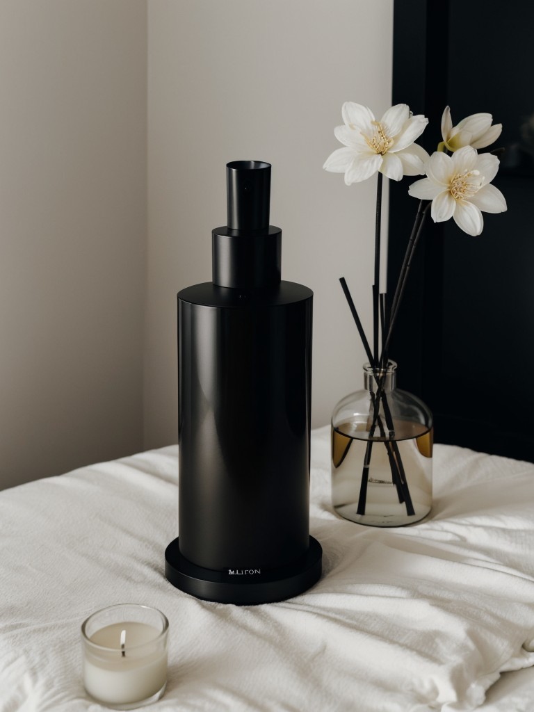 Black Bedroom: Elevate Ambiance with Scented Candles & Fresh Flowers