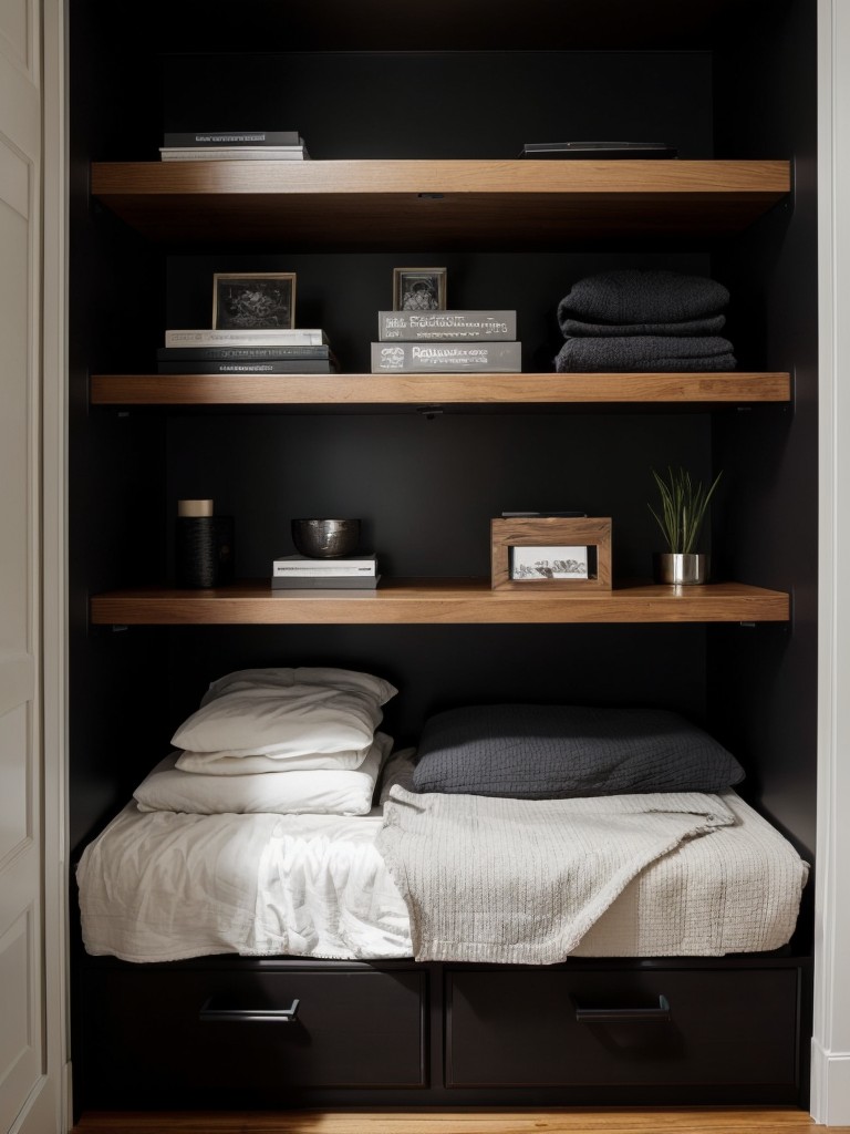 Black Bedroom Bliss: Organize and Maximize Space with Clever Storage Solutions!