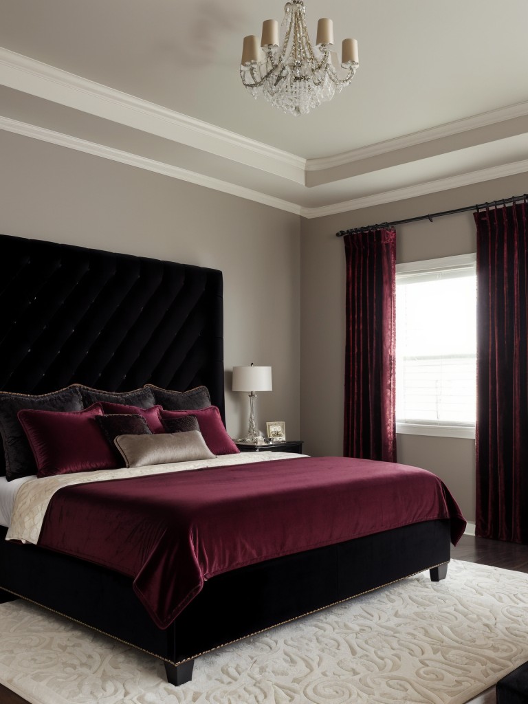 Glam Up Your Bedroom with Black Velvet Accents