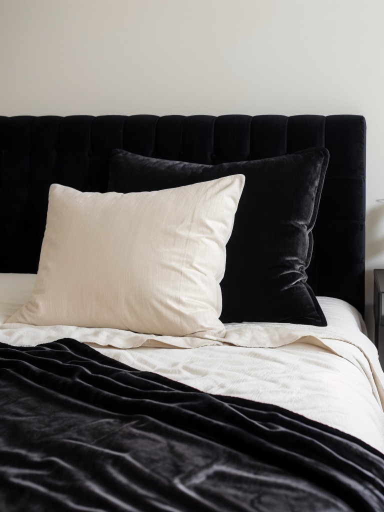 Luxury in Black: Elevate your apartment with plush black velvet decor