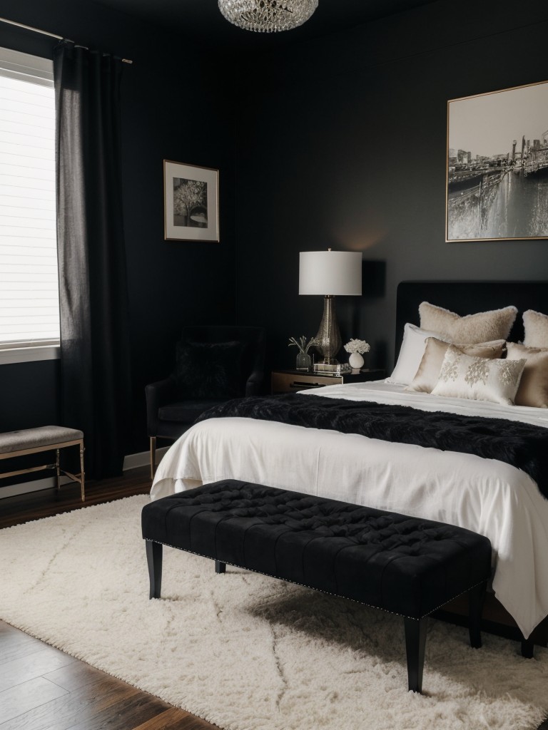 Plush Black Bedroom Upgrade: Faux Fur Luxe!