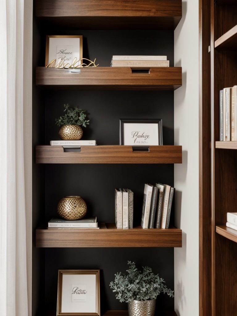 Black Floating Shelves: Elevate Your Apartment's Bedroom Decor!