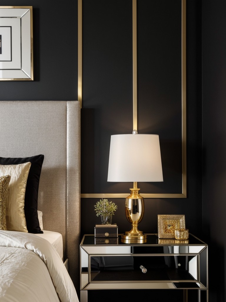 Glam Up Your Black Bedroom: Stylish Metallic Accents