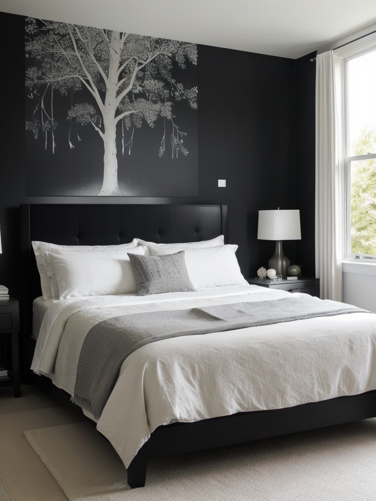 Tranquil Retreat: Black Apartment Bedroom Decor