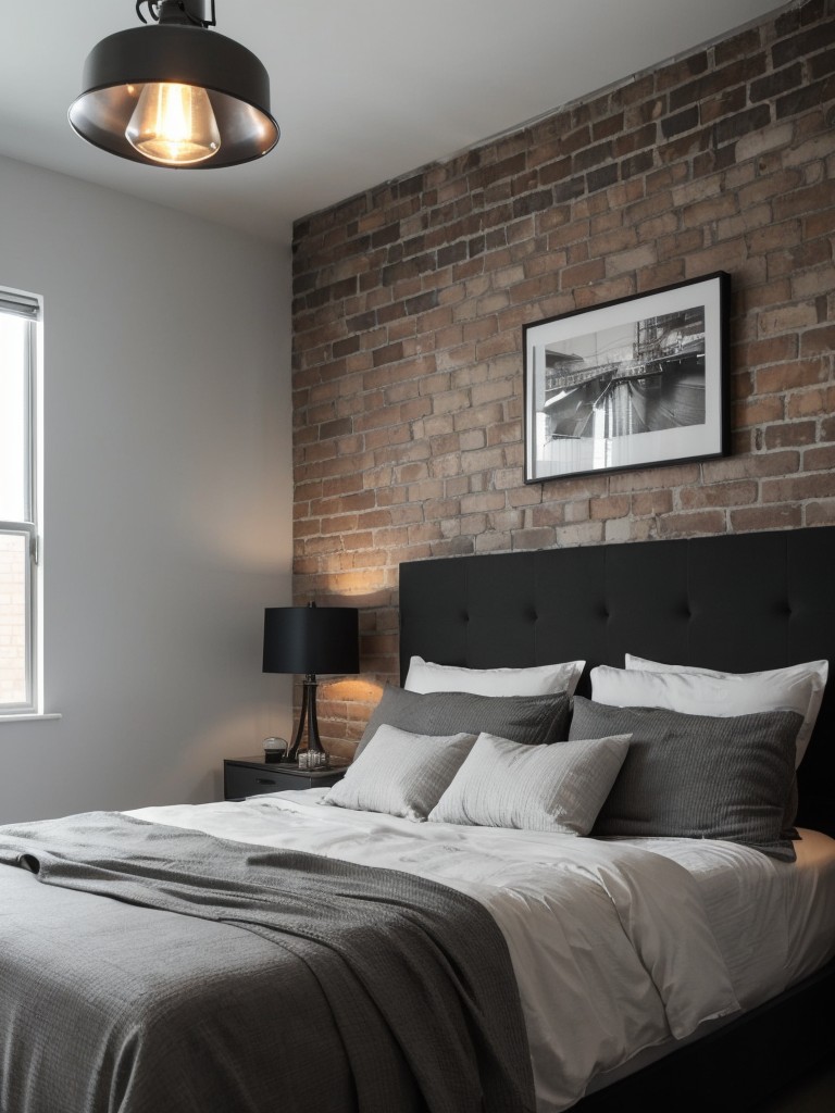 Industrial-Chic Bedroom: Black Monochrome Inspiration