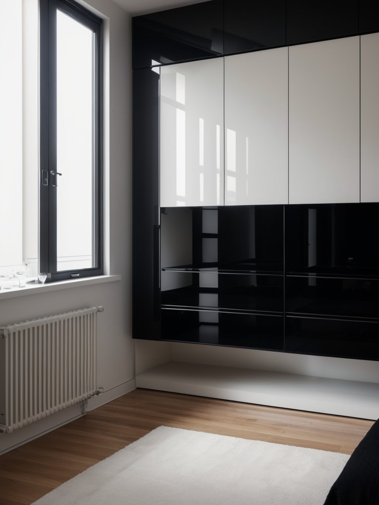 Sleek Storage Solutions for a Minimalistic Black Bedroom