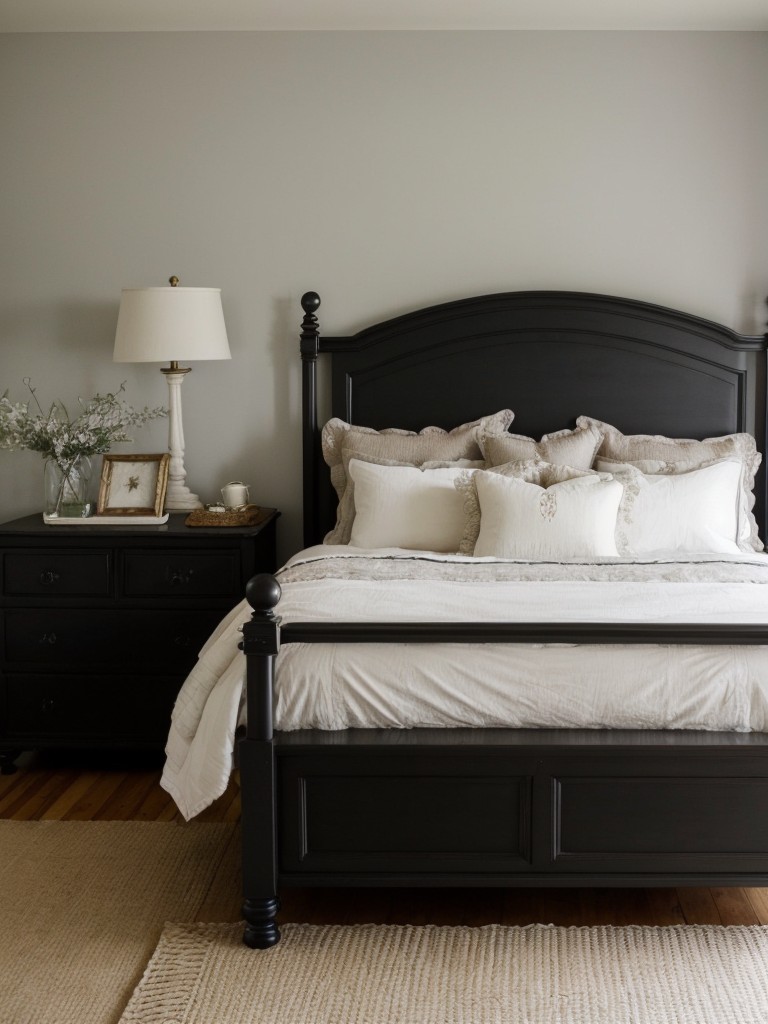 Charming French Country Bedroom: Embrace Elegance with Toile Fabrics & Weathered Wood.