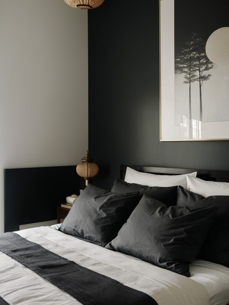 Black Bed Bliss: Asian-inspired Apartment Bedroom Ideas