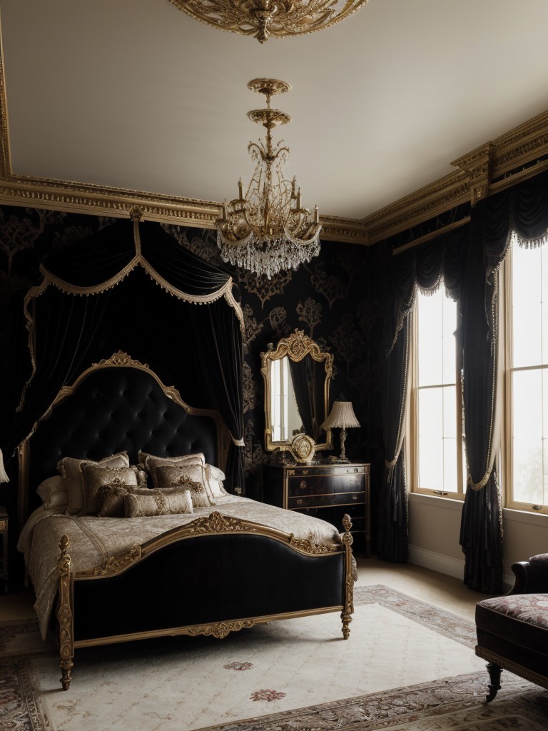 Victorian Vibes: Elegant Black Bedroom Inspiration