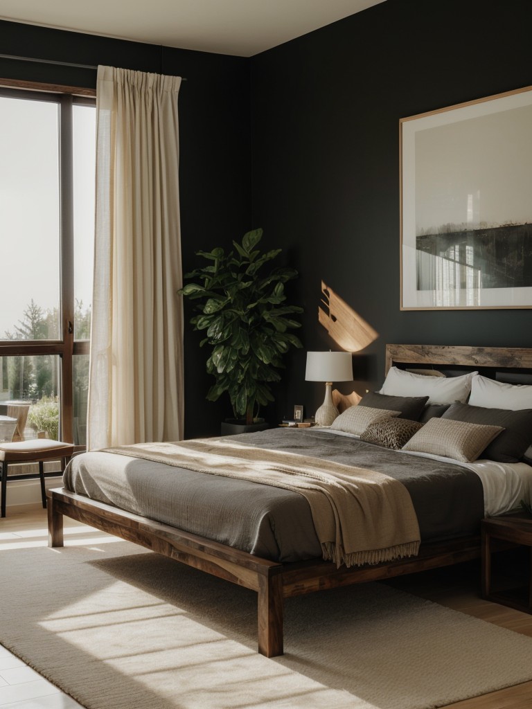 Sleek + Natural: Black Bedroom Design Ideas