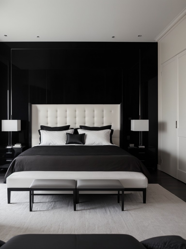 Chic Black Bedroom: Minimalist Apartment Design