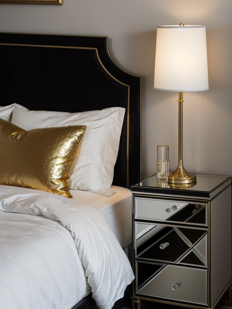 Elevate Your Bedroom: Glam Up with Metallic Accents!