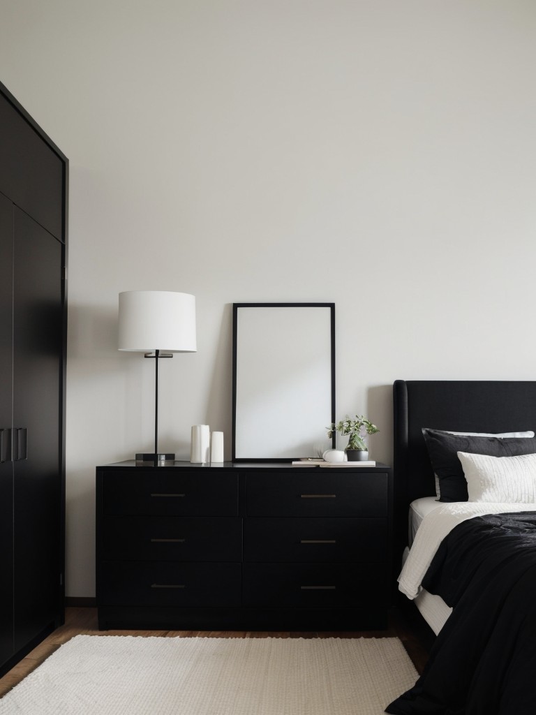 Minimalist Black: Upgrade Your Bedroom with Sleek Furniture & Clean Lines!