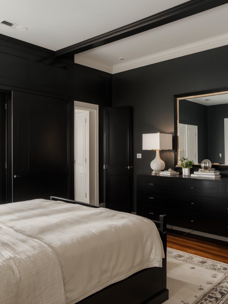 Timeless meets contemporary: Black bedroom decor for a harmonious apartment.