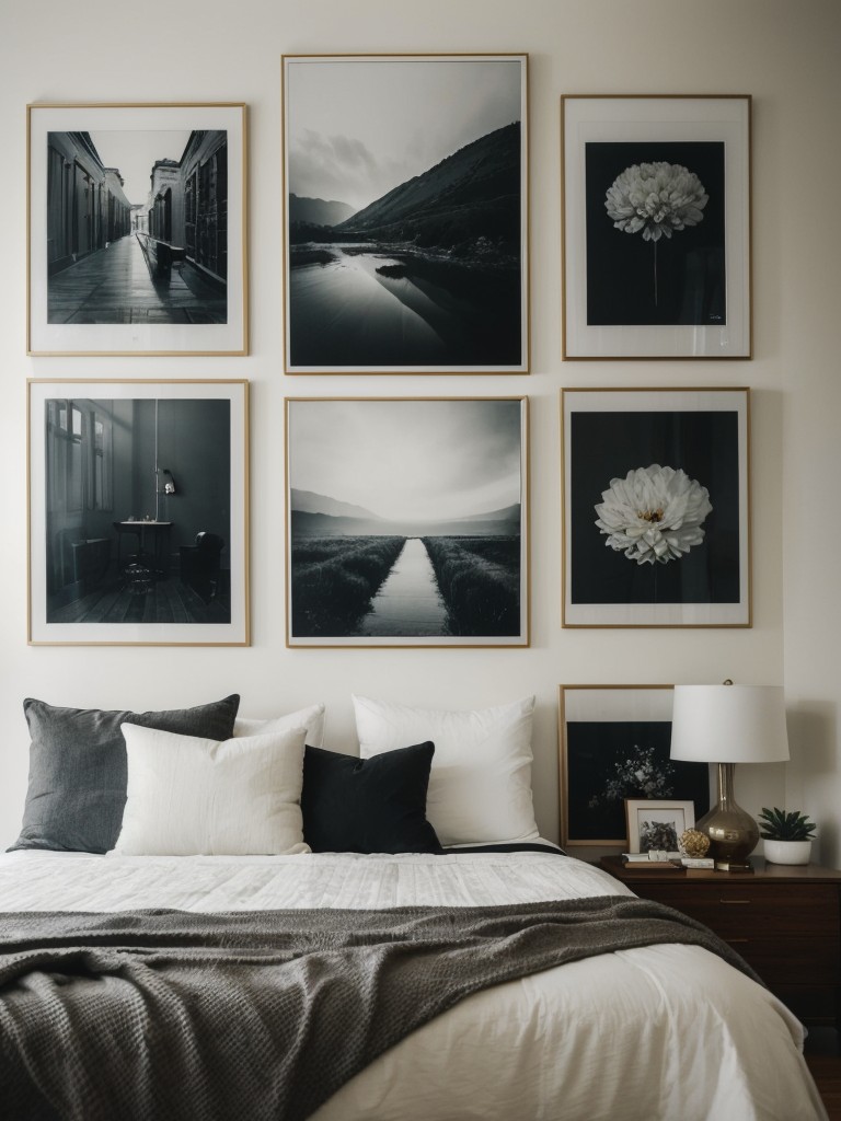 Black Bedroom Magic: Gallery Wall Inspo for Your Apartment