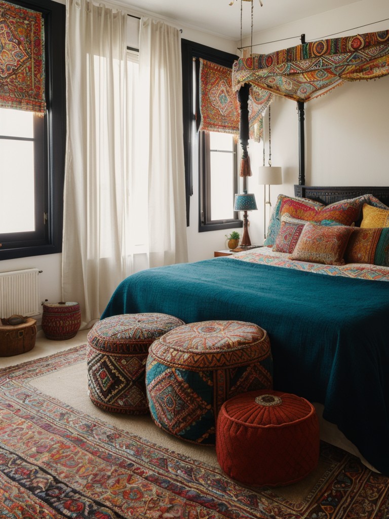 Chic Boho Vibes: Transform your apartment with vibrant black bedroom decor!