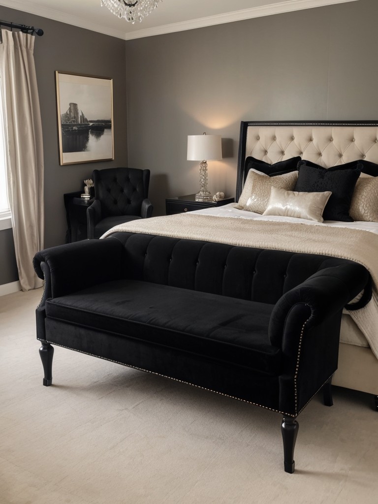 Chic and Functional: Elevate Your Bedroom with a Black Bench