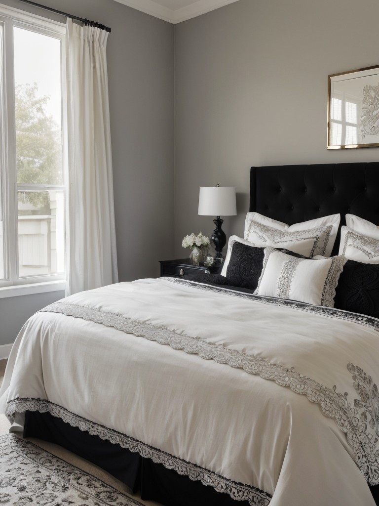 Luxe Black & White Bedding: Elevate Your Bedroom with Timeless Glam.