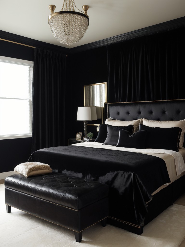 Chic Black Bedroom: Elevate Your Apartment with Timeless Glamour