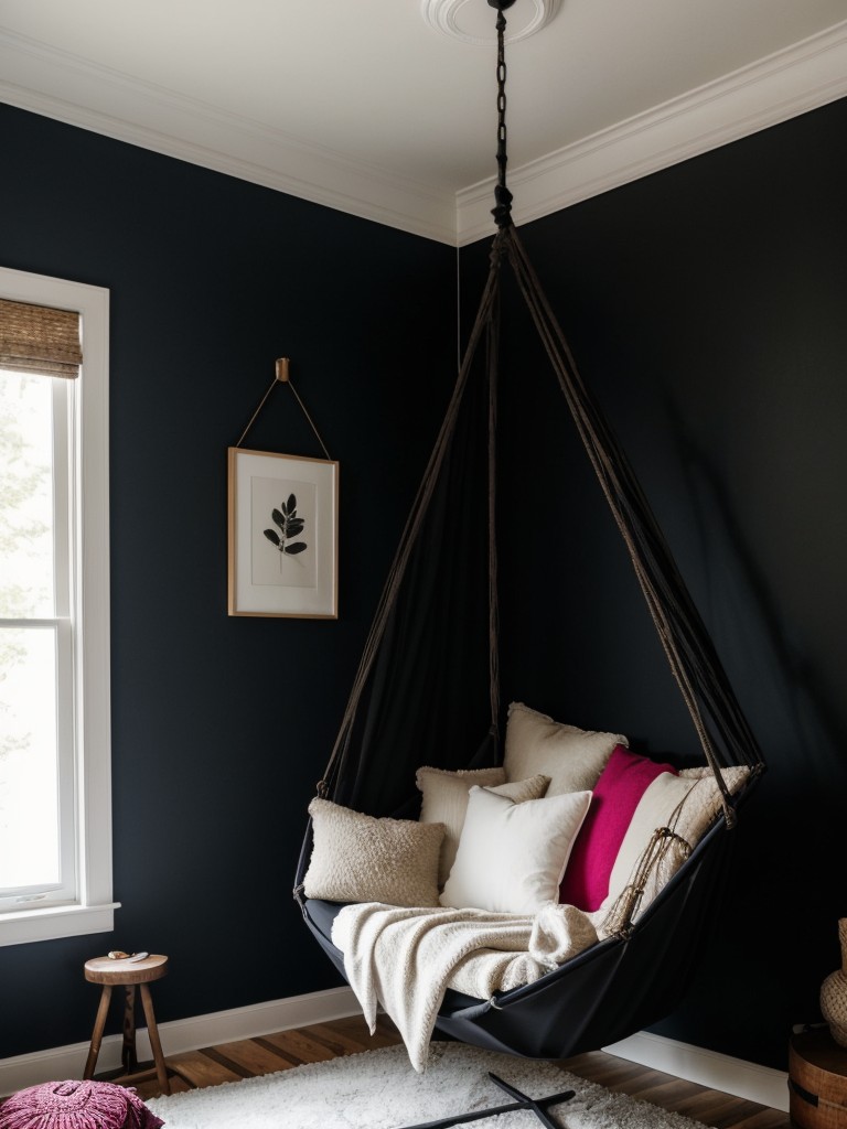 Black Bedroom Bliss: Chic & Whimsical Apartment Decor