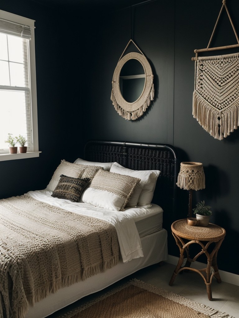 Boho-Chic Apartment Bedroom: Dark & Luxurious Decor Ideas