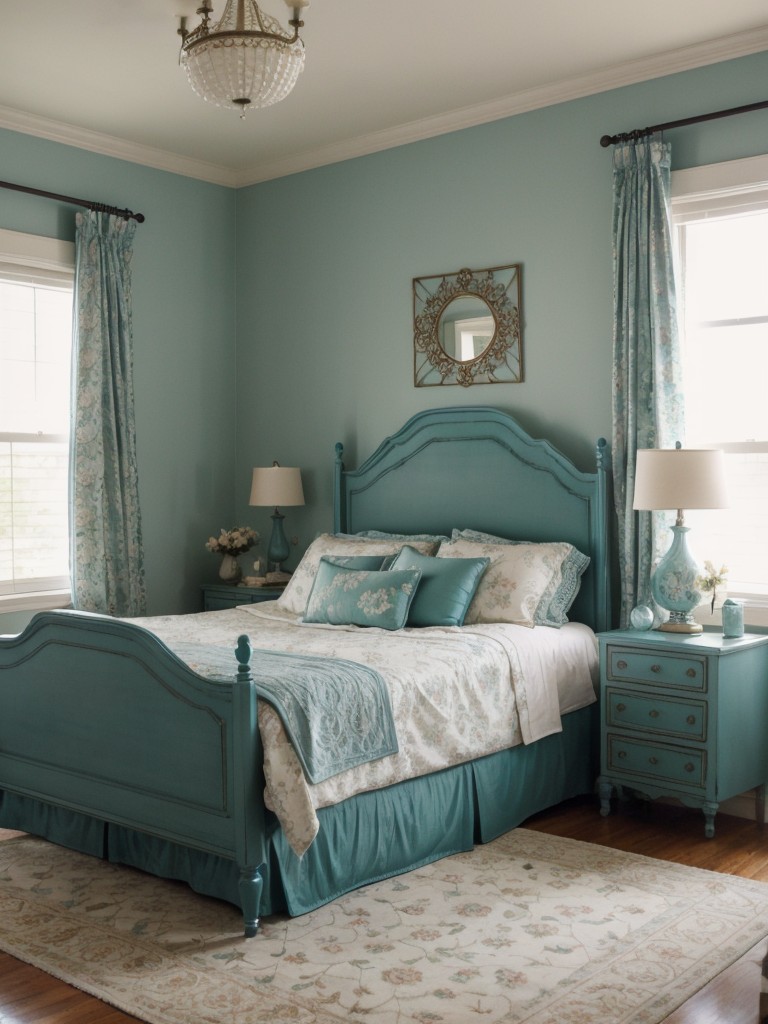 Vintage Teal Bedroom: Timeless Charm and Romance!