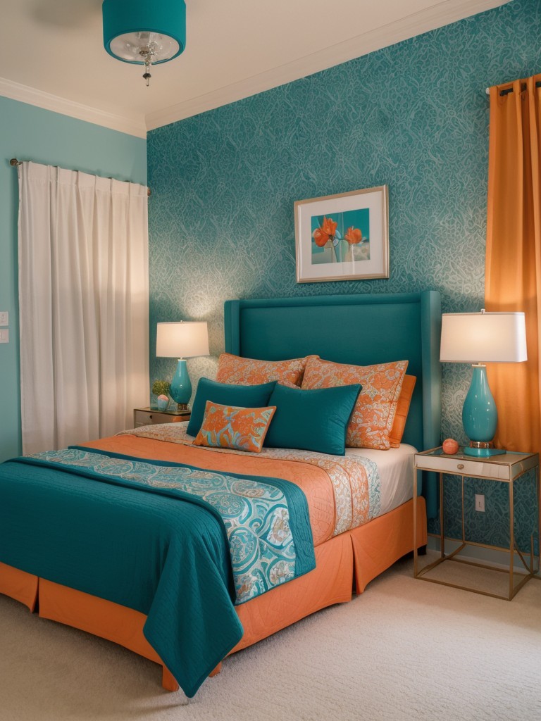 Vibrant Teal Apartment Inspiration: Bold Colors and Funky Patterns for a Dreamy Space