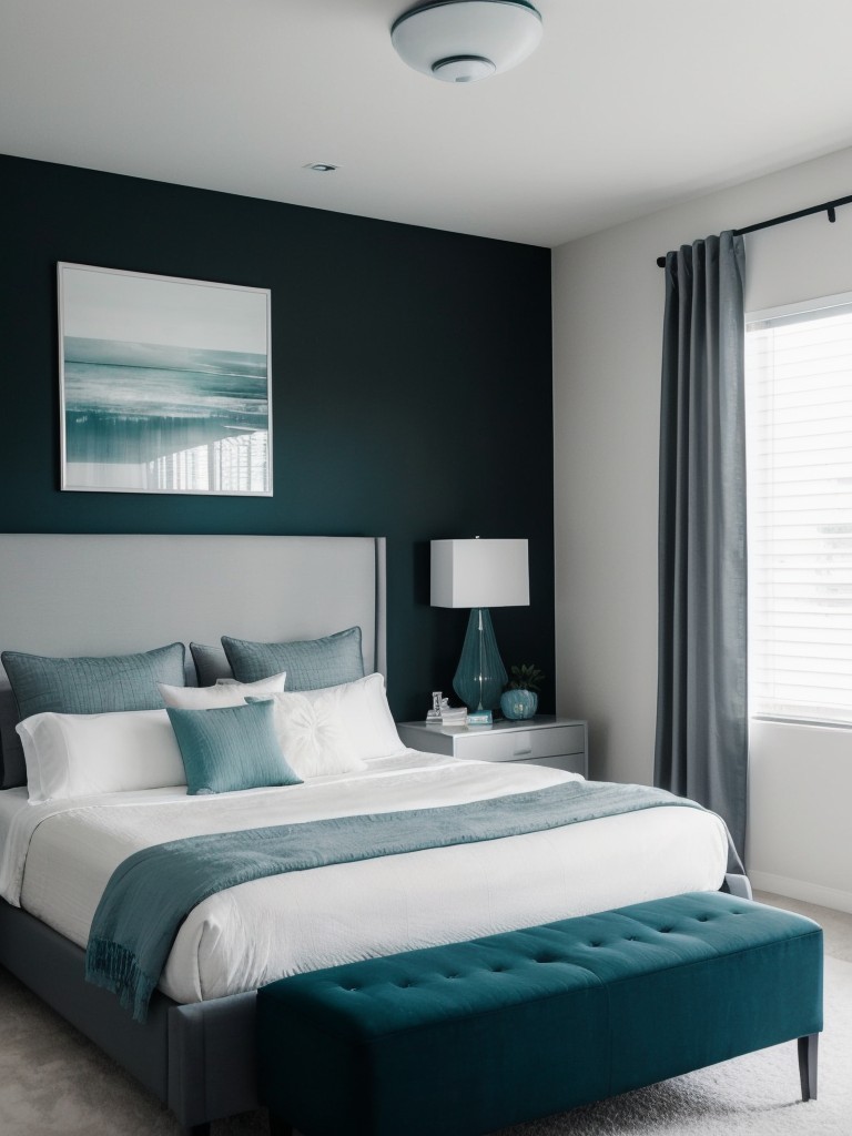 Serene Teal Oasis: Elevate Your Apartment with Monochromatic Zen