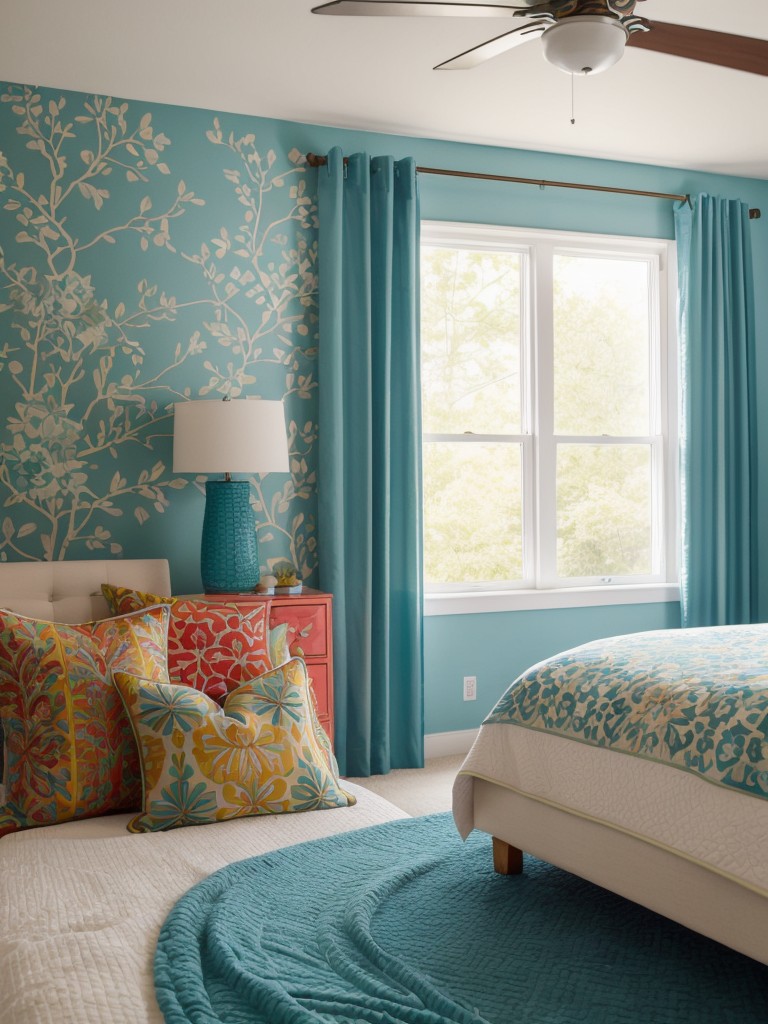 Transform Your Bedroom into a Teal Oasis! Get Inspired with Bold Patterns & Vibrant Colors