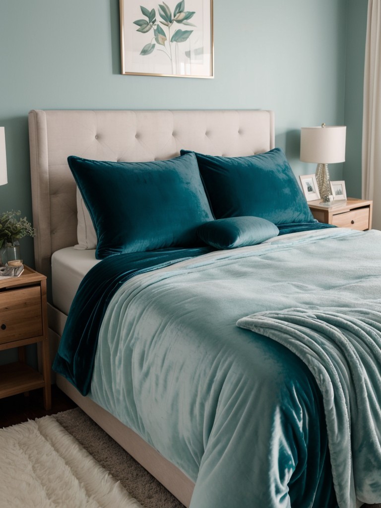 Cozy up your apartment with teal bedroom decor!