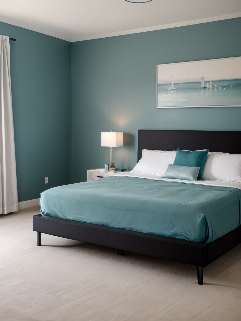 Modern Teal Bedroom: Transform Your Space with a Sleek Platform Bed